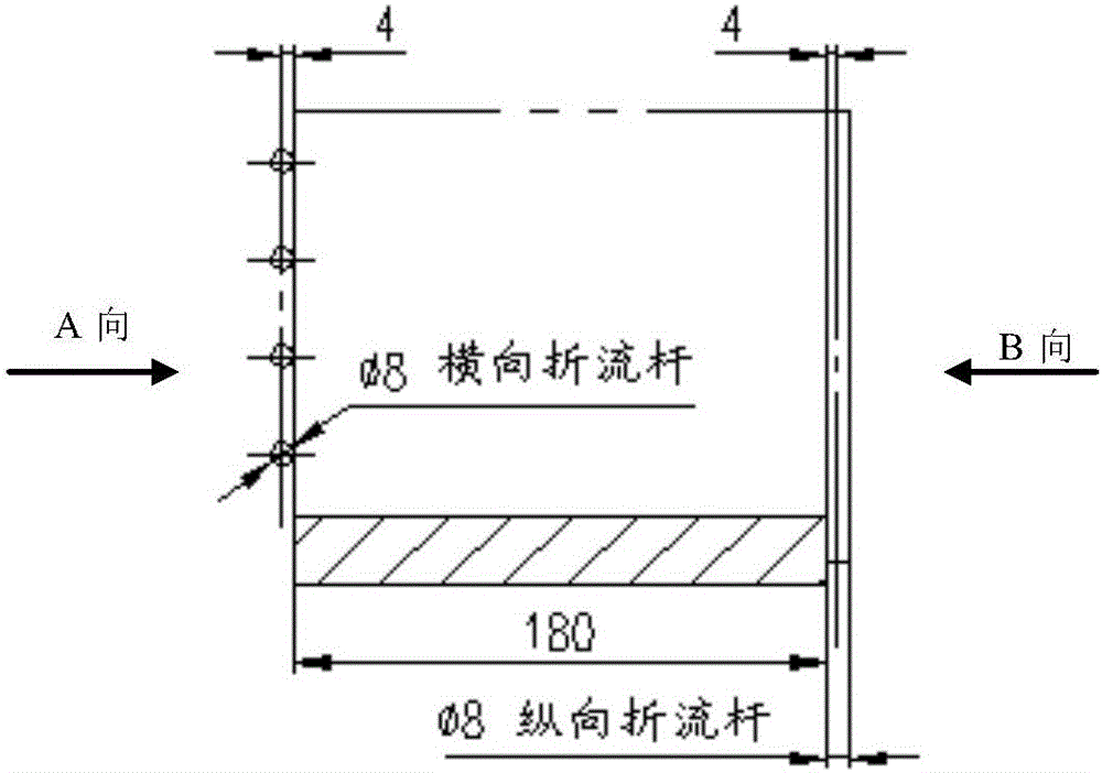 A vertical baffle rod heat exchanger with longitudinal partitions