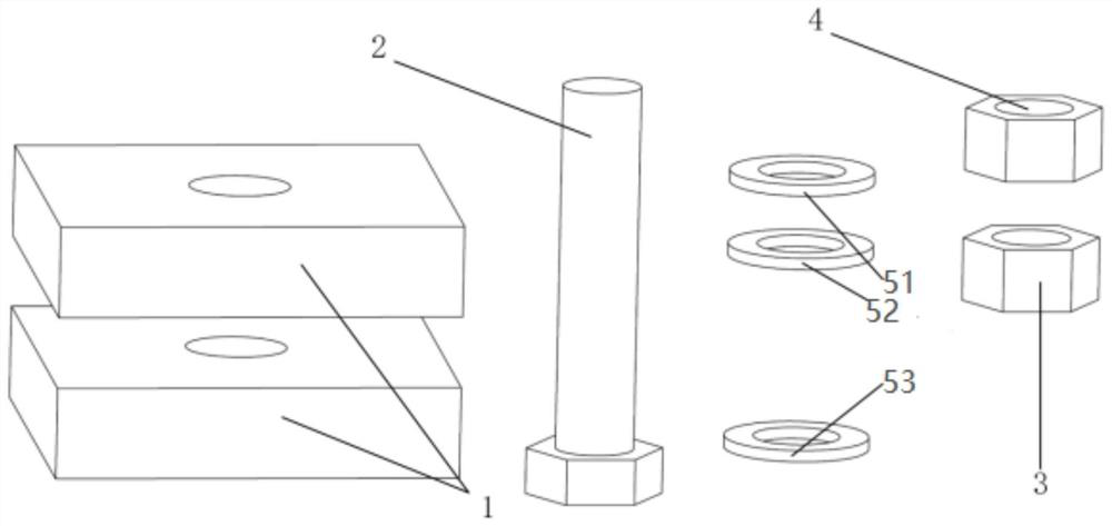 Double-nut lock bolt set and construction method