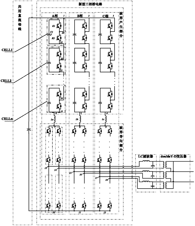 Hybrid multilevel current conversion circuit topology structure and control method thereof