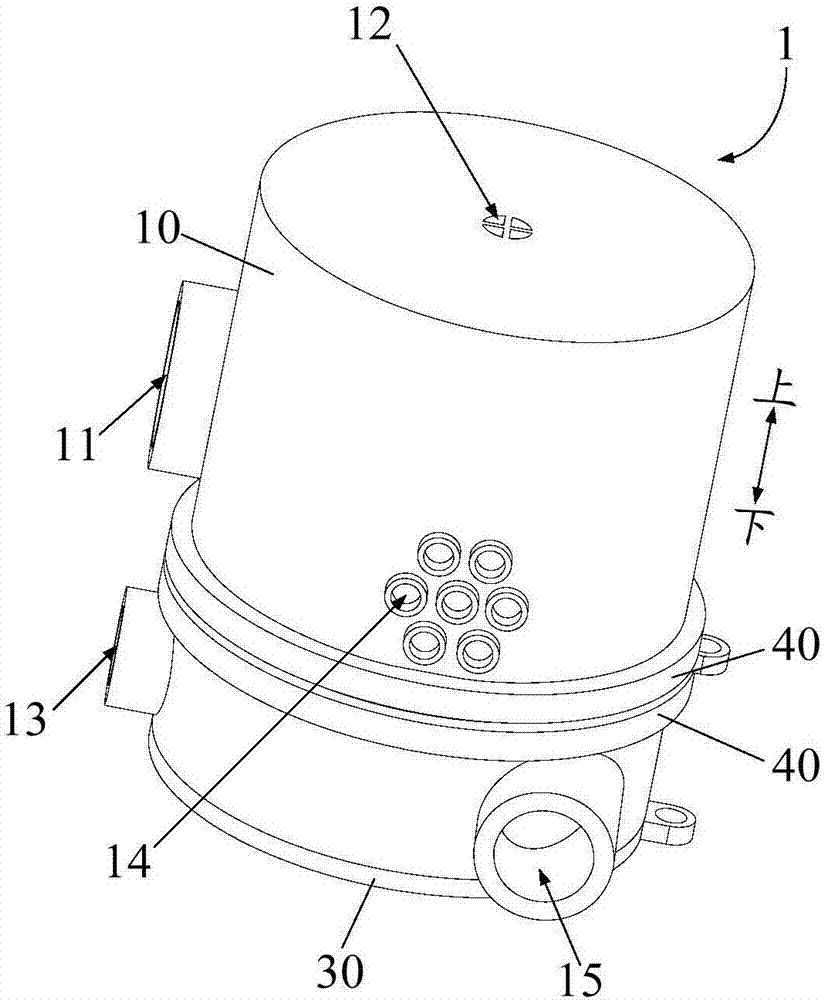 Material washing device and cooking utensil