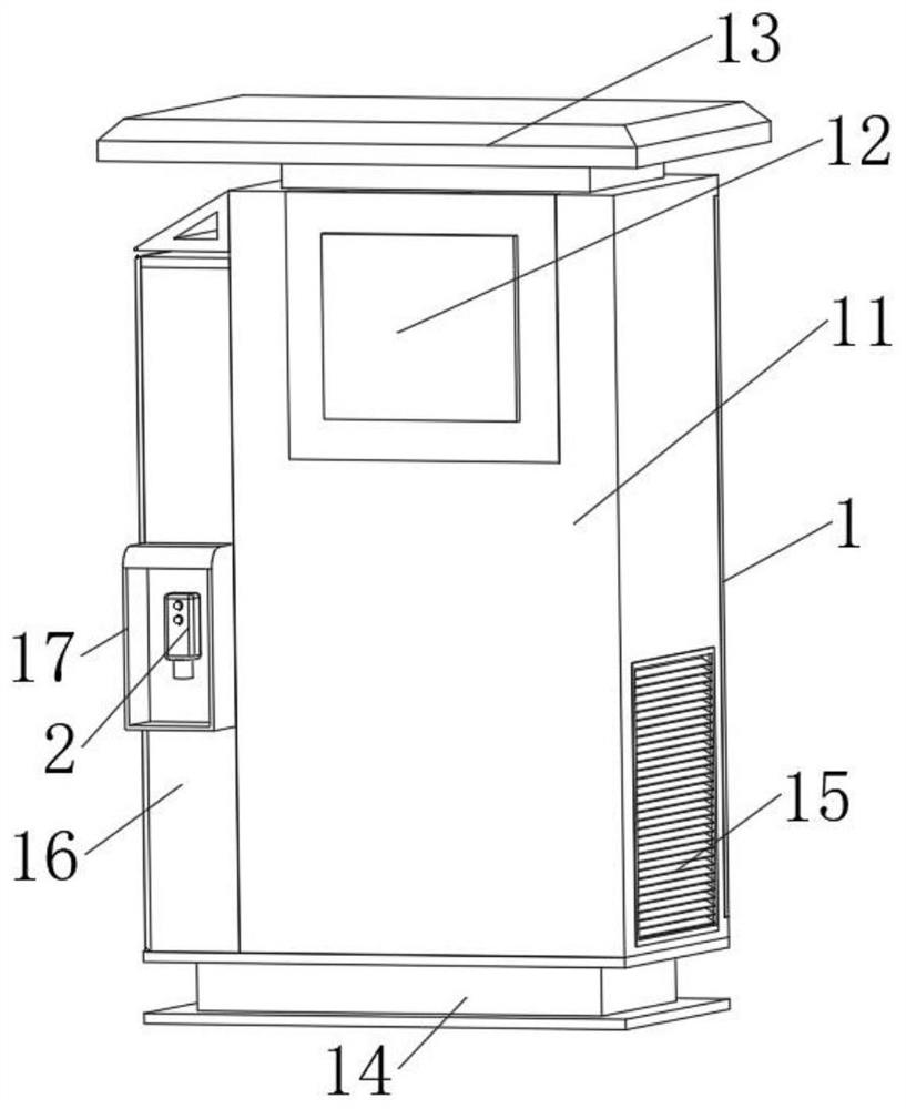 Plug-in type new energy automobile charging device with protection structure