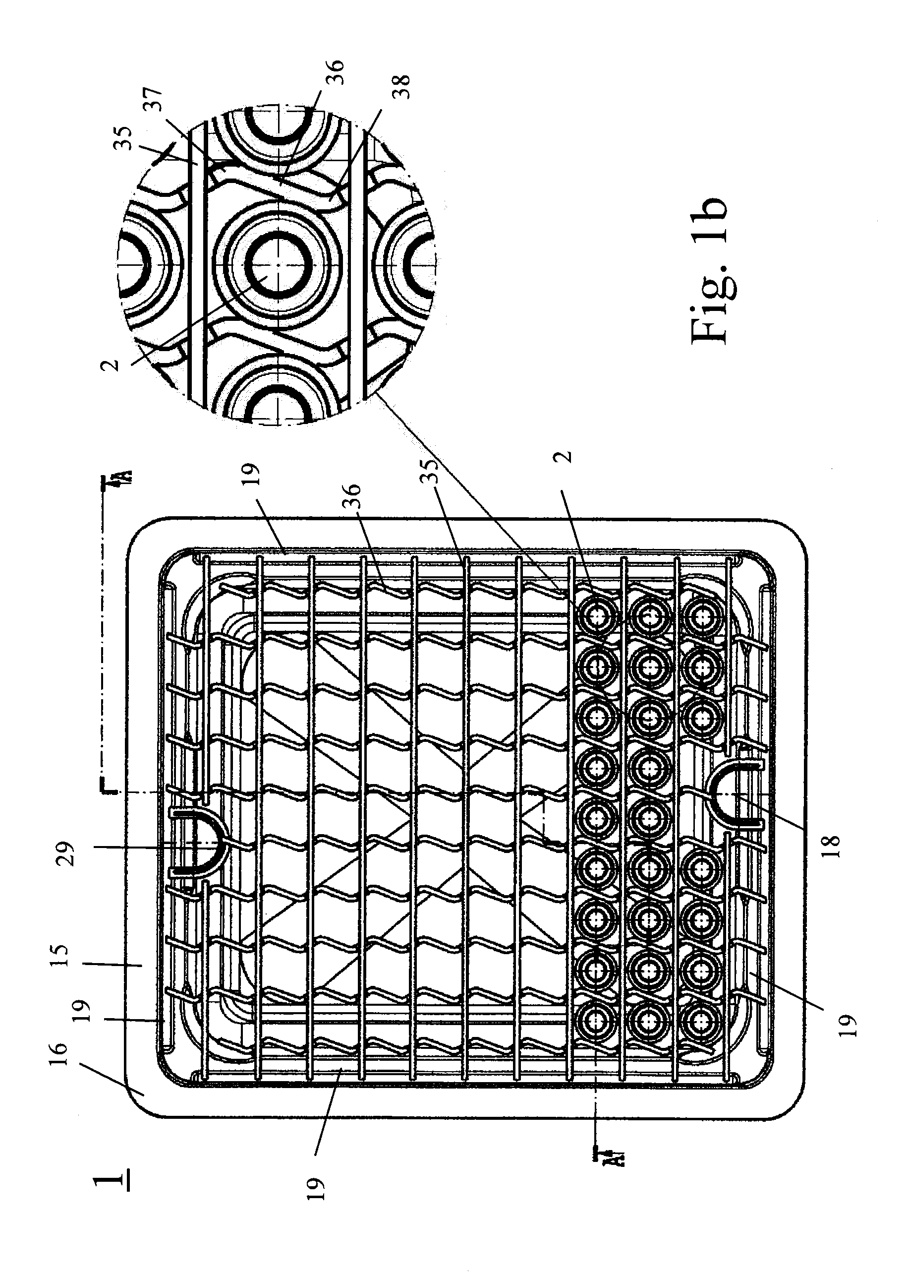 Holding structure for simultaneously holding a plurality of containers for medical, pharmaceutical or cosmetic applications and transport or packaging container comprising such a holding structure