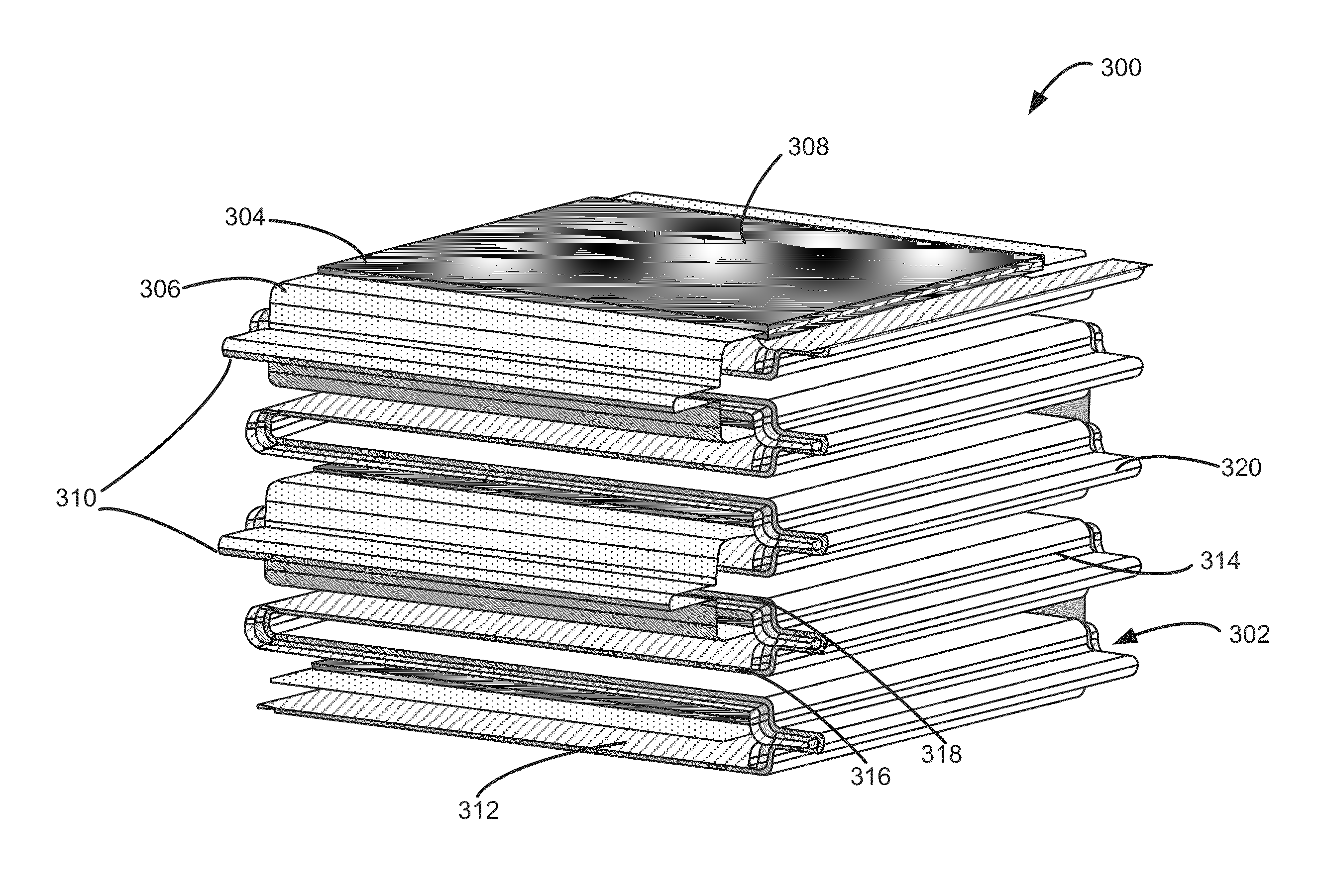 Electrochemical cell including a folded electrode, components thereof, battery including the electrochemical cell, and method of forming same