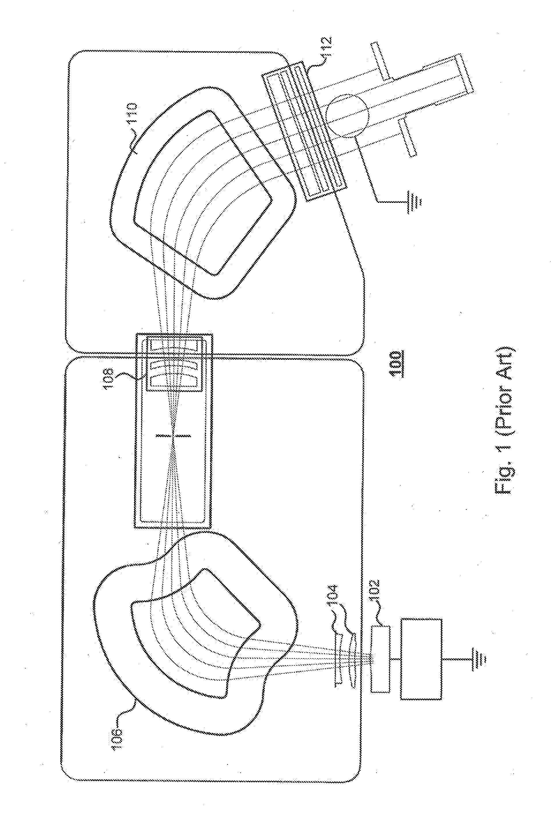 System and method for controlling deflection of a charged particle beam within a graded electrostatic lens