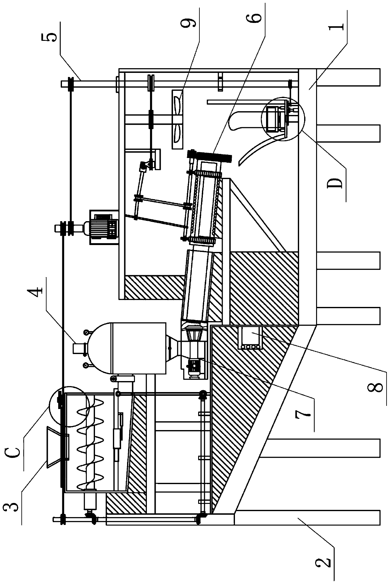 Inclined-type extrusion internal-formation device for plastic corrugated pipe