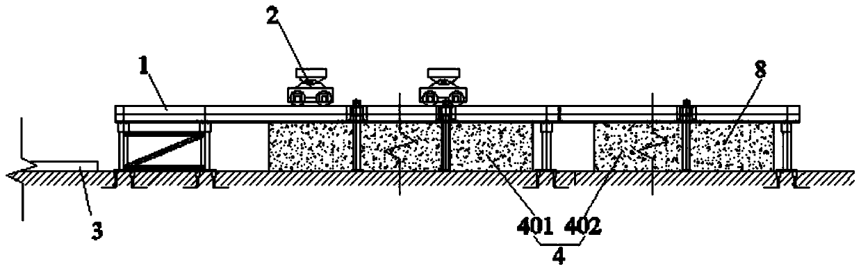 Walking system of immersed tube tunnel formworks, system and implement method of immersed tube tunnel formworks