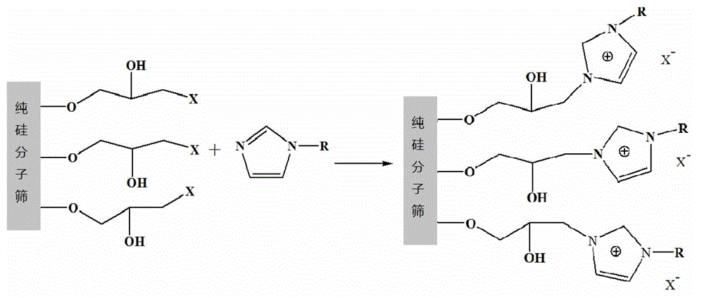 Preparation method of immobilized ionic liquid used for ester exchange reaction