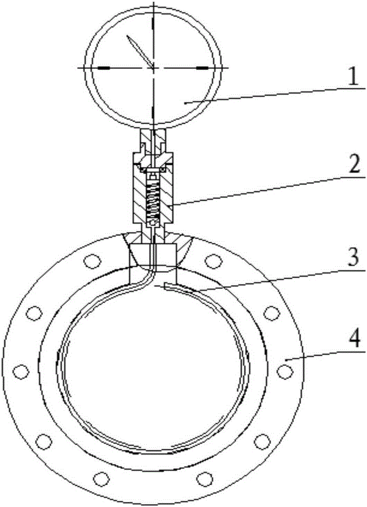 A metering pump double diaphragm rupture alarm device
