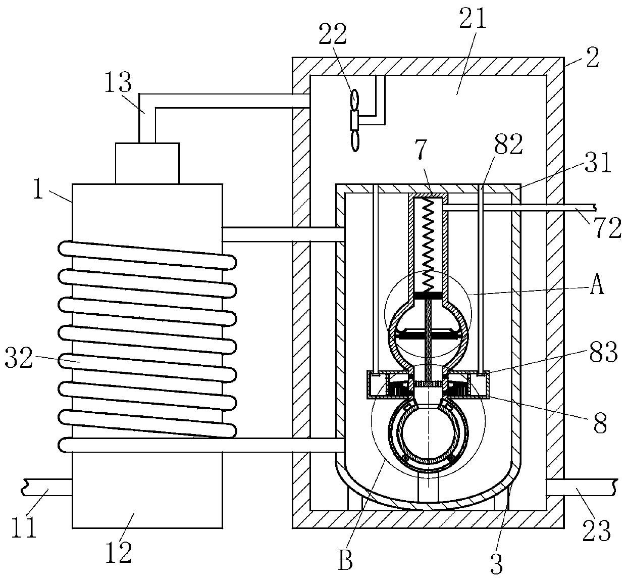 Liquid ammonia evaporator for flue gas denitrification