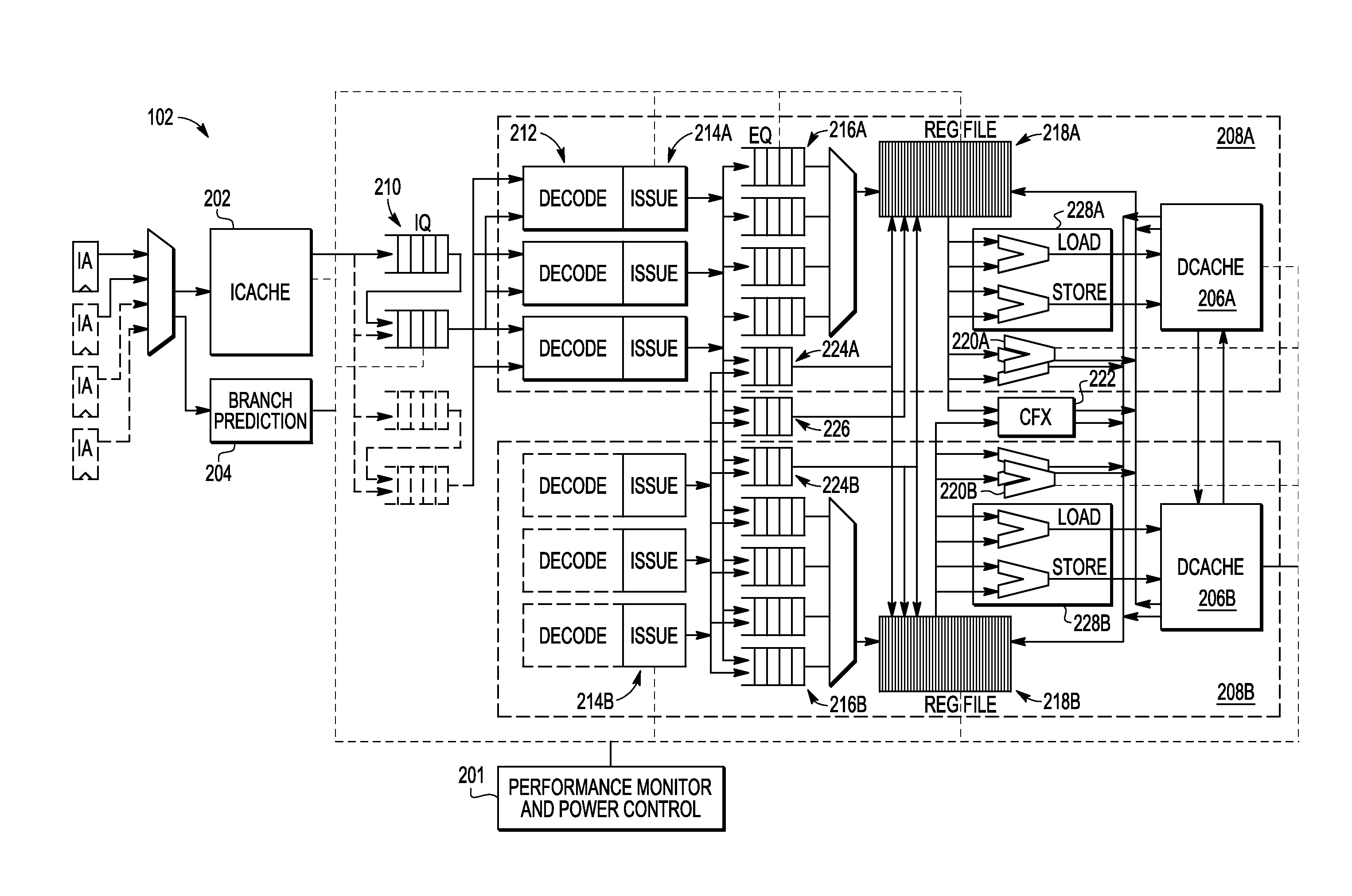 Techniques for reducing processor power consumption through dynamic processor resource allocation