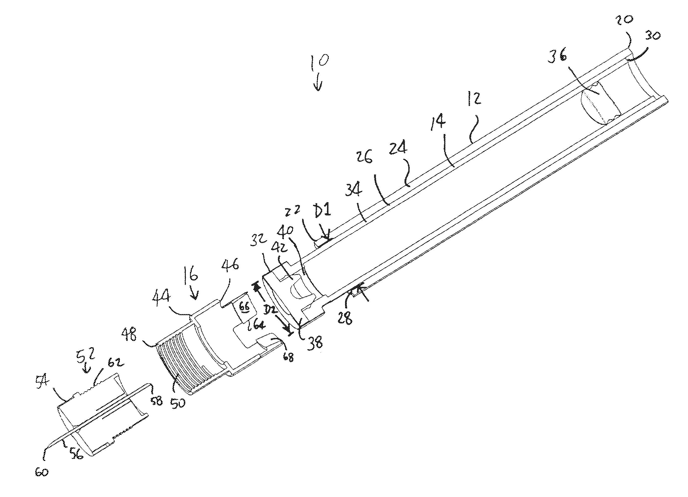 Drug delivery device having cartridge with enlarged distal end