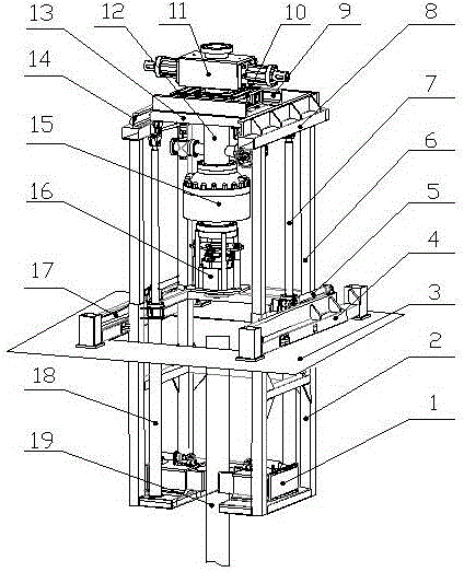 Blowout rescue device and method for clustered well head of marine drilling platform