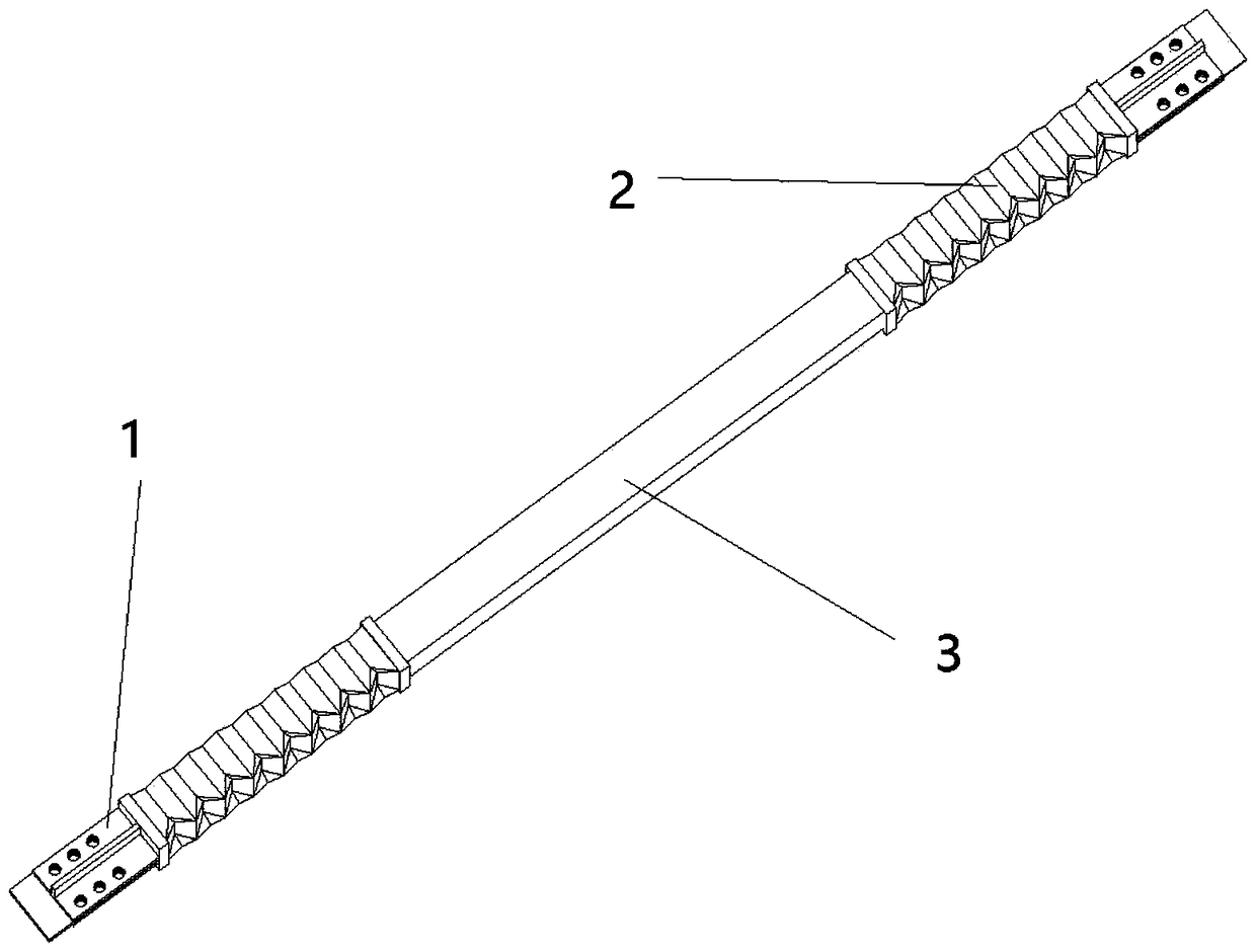 A buckling-inducing brace with circumferential Y-shaped inducing units at the end