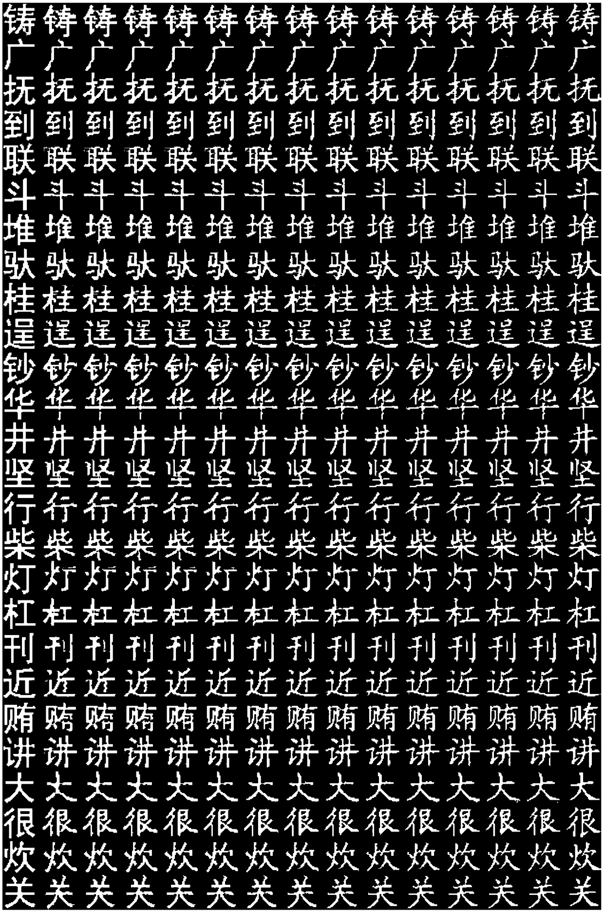Chinese character font generation method based on conditional generation antagonistic network