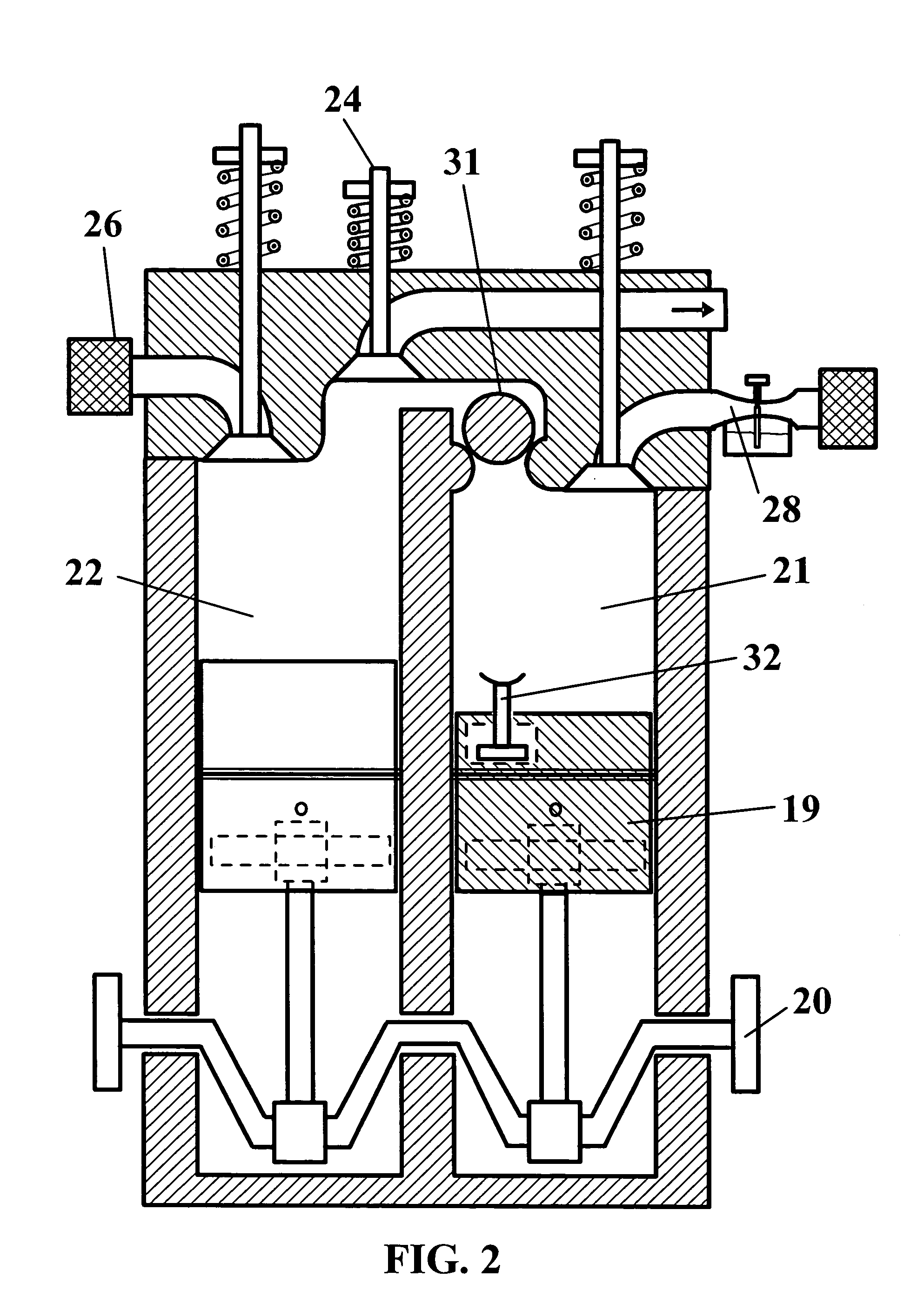 Compression ignition engine by air injection from air-only cylinder to adjacent air-fuel cylinder