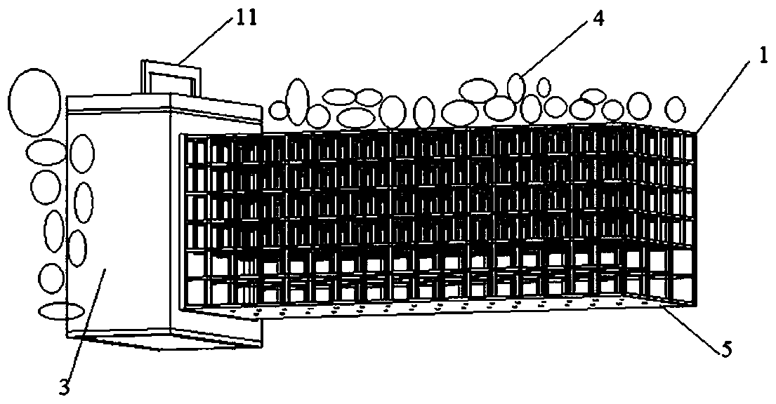 Three-dimensional grid water drainage device