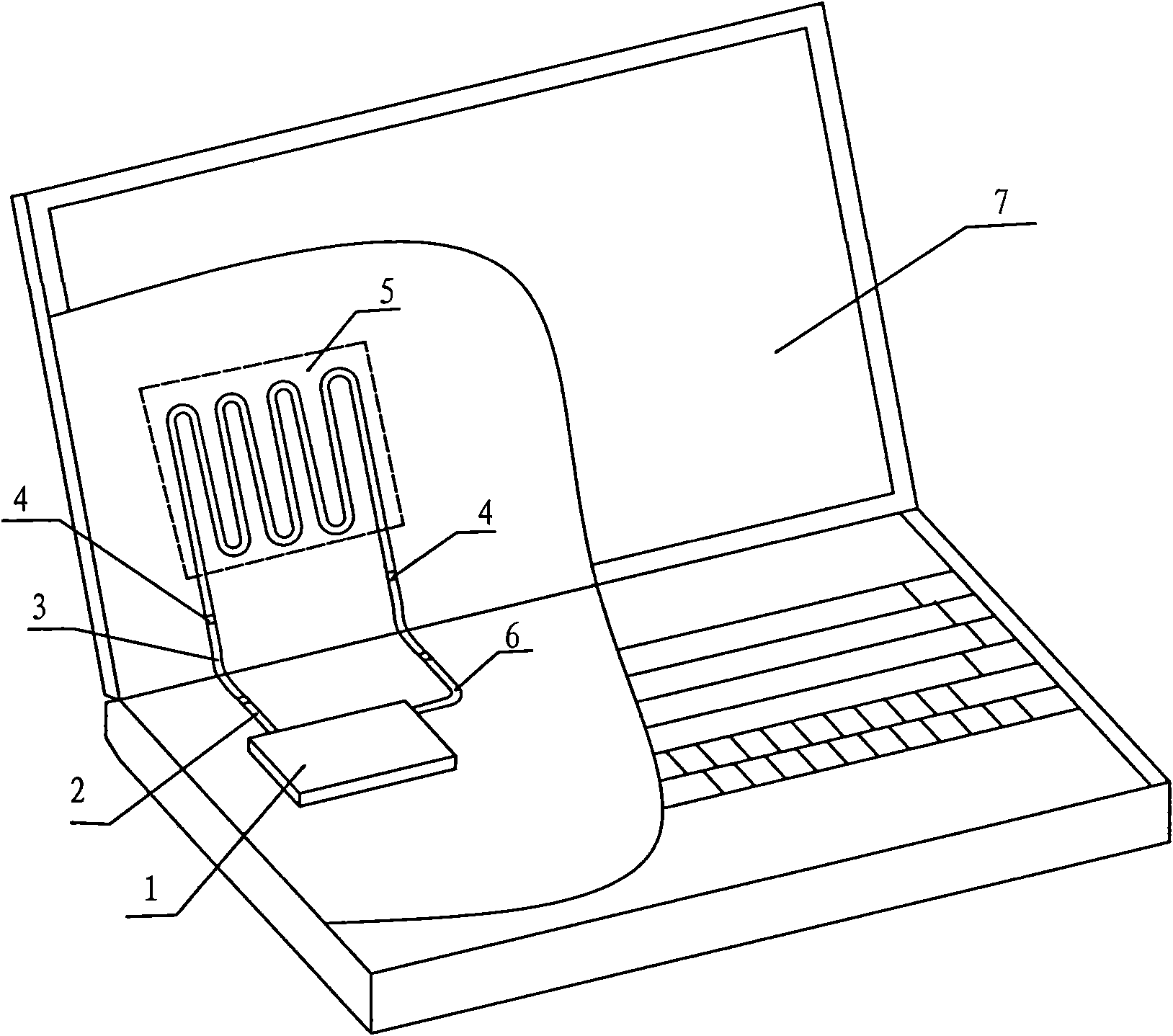 Heat dissipation device for notebook computer