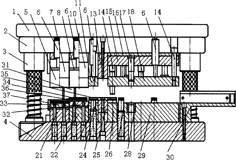 Carrier-free one-die two-piece forming method for bracket