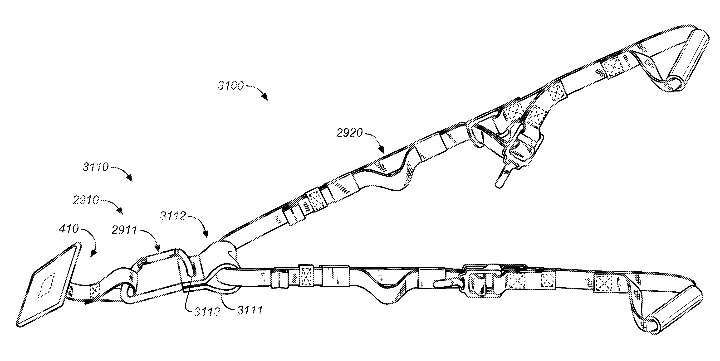 Exercise device having inelastic straps and interchangeable parts