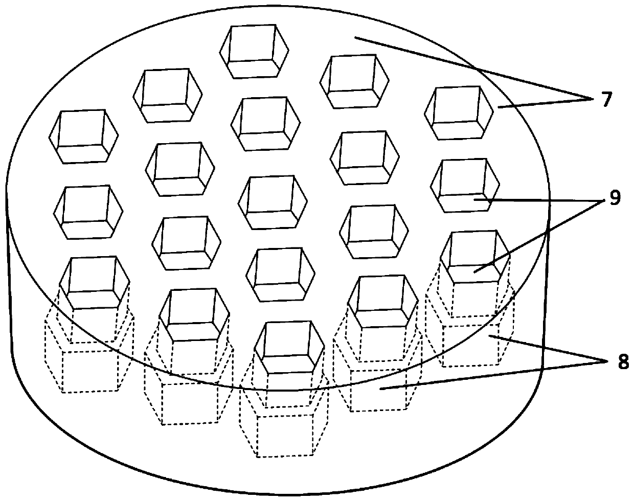 A multi-channel honeycomb array crucible with the same temperature field