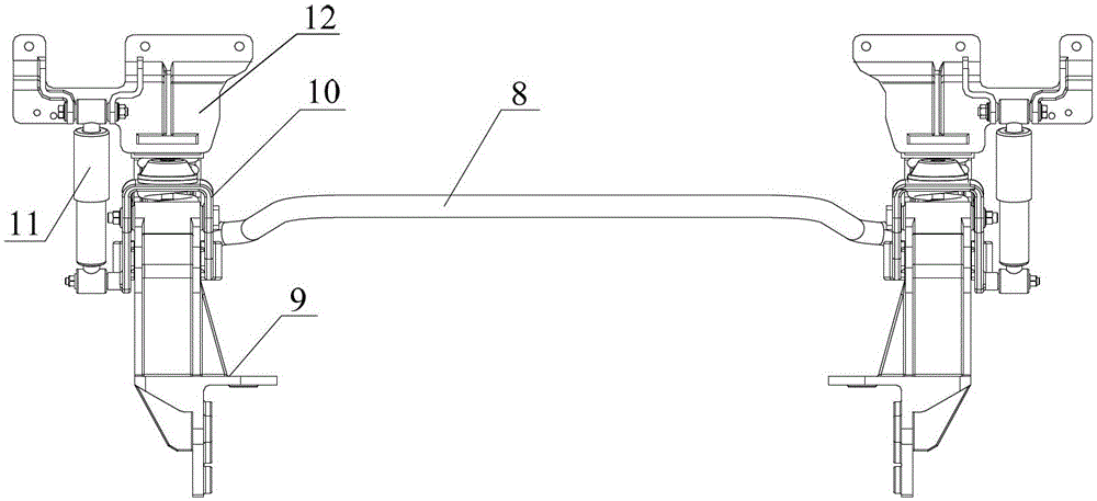 Suspension device applied to medium and heavy duty truck cab