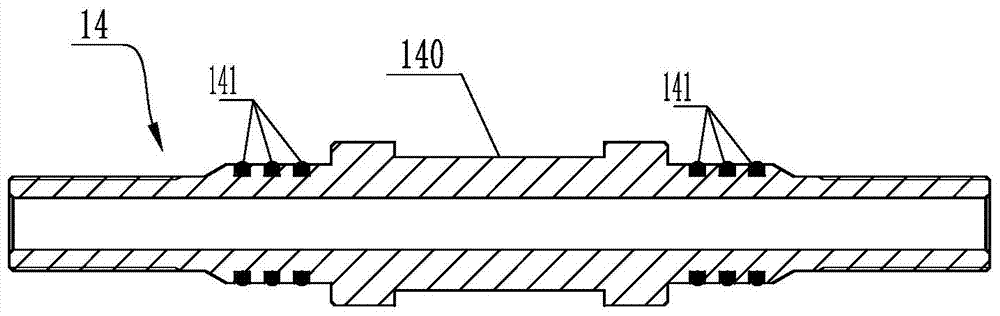 Three-layer tubing string injection device