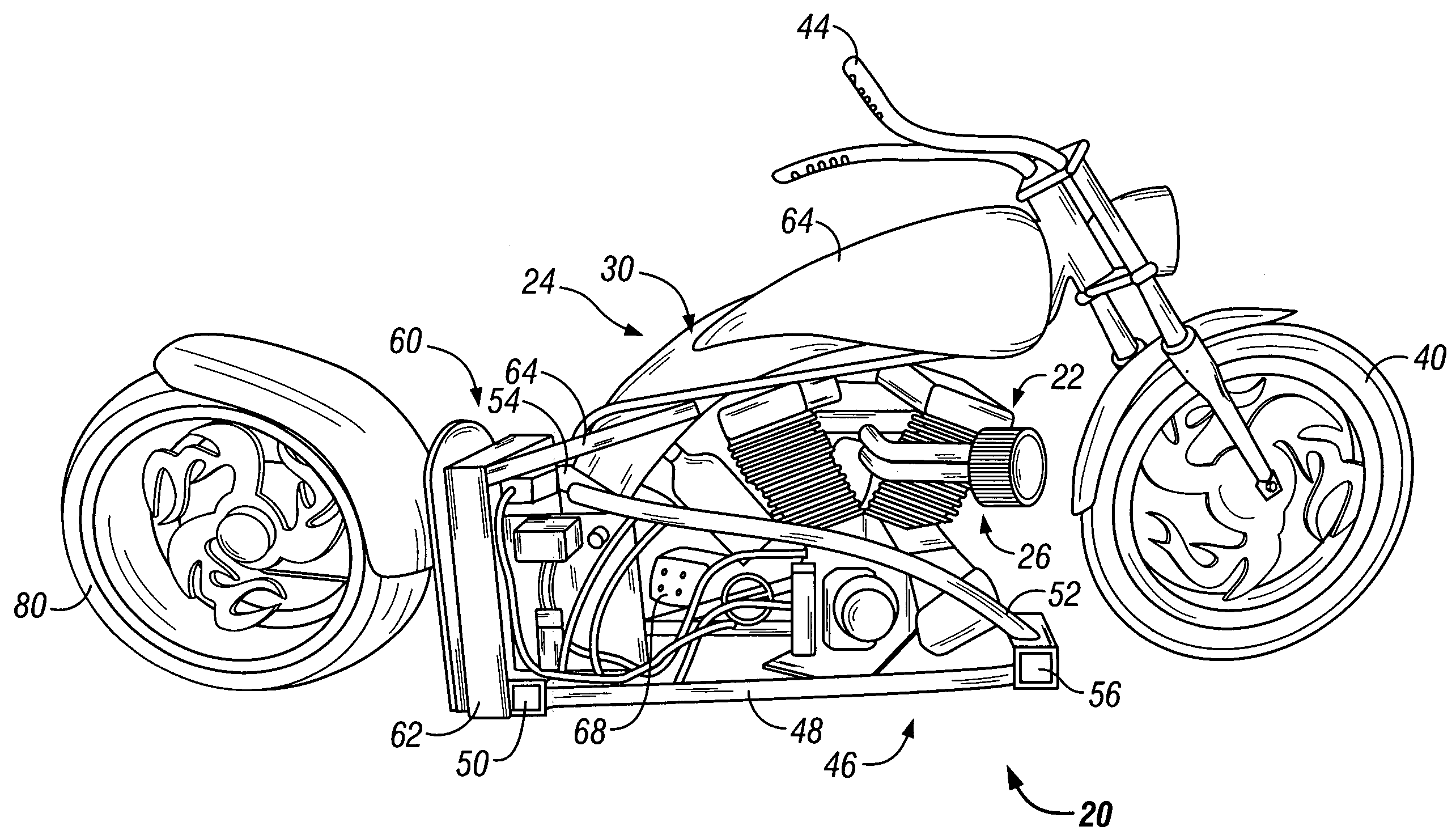 Motorcycle including a unique frame and drive unit