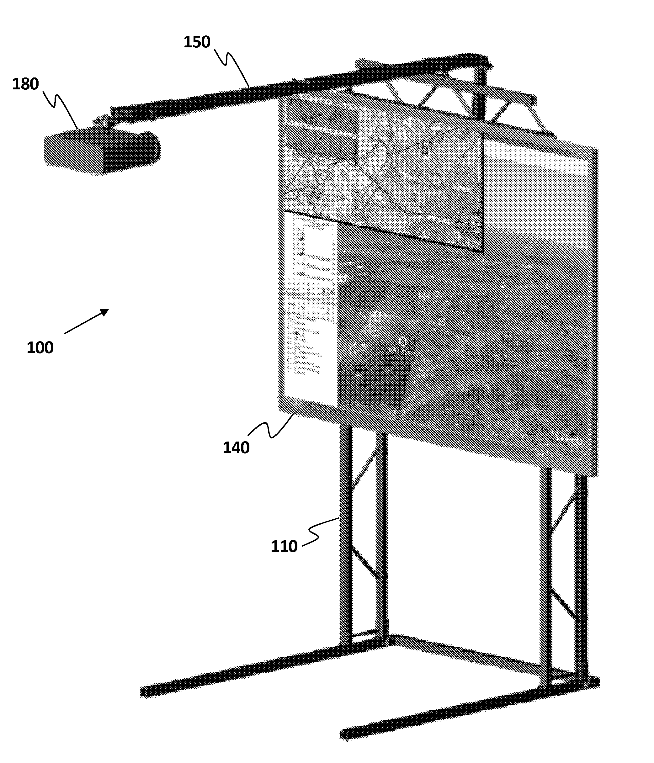 Portable projector and screen support system having foldable frame assembly