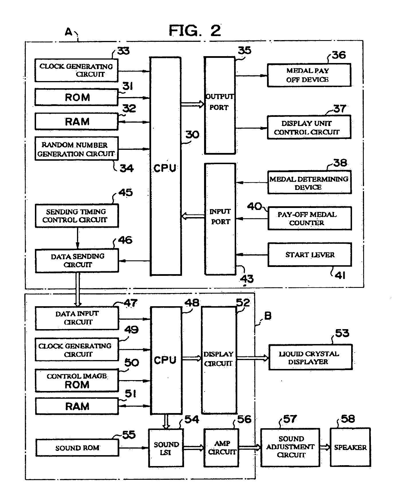 Gaming device for determining a re-drawing group for following games