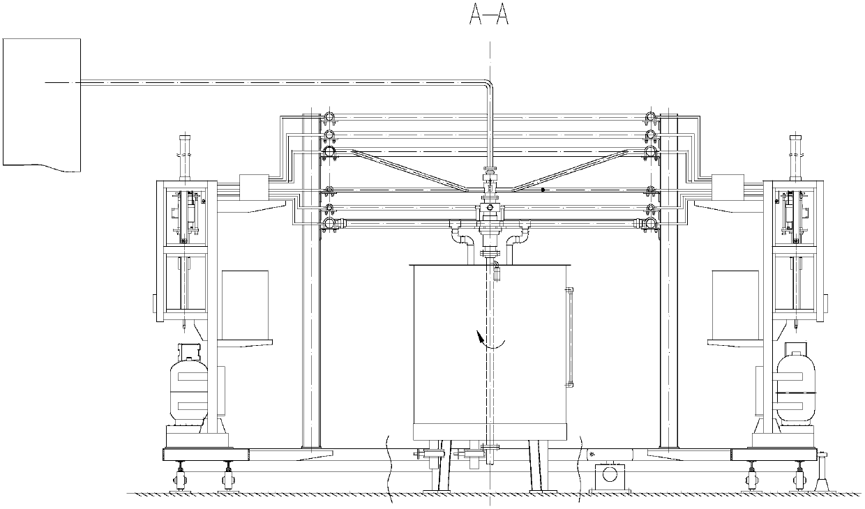 Intelligent turntable type liquefied petroleum gas cylinder hydraulic test rapid detection line