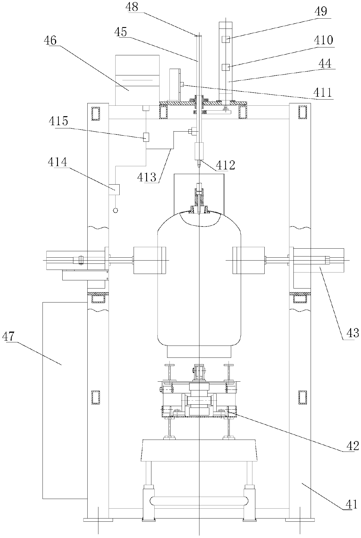 Intelligent turntable type liquefied petroleum gas cylinder hydraulic test rapid detection line