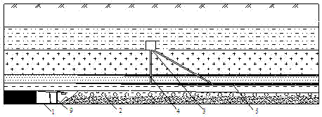 Method for grouting, filling and compacting goaf filling body from roof roadway