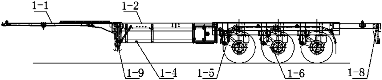 Integrated structure of container transportation semi-trailer and tank container