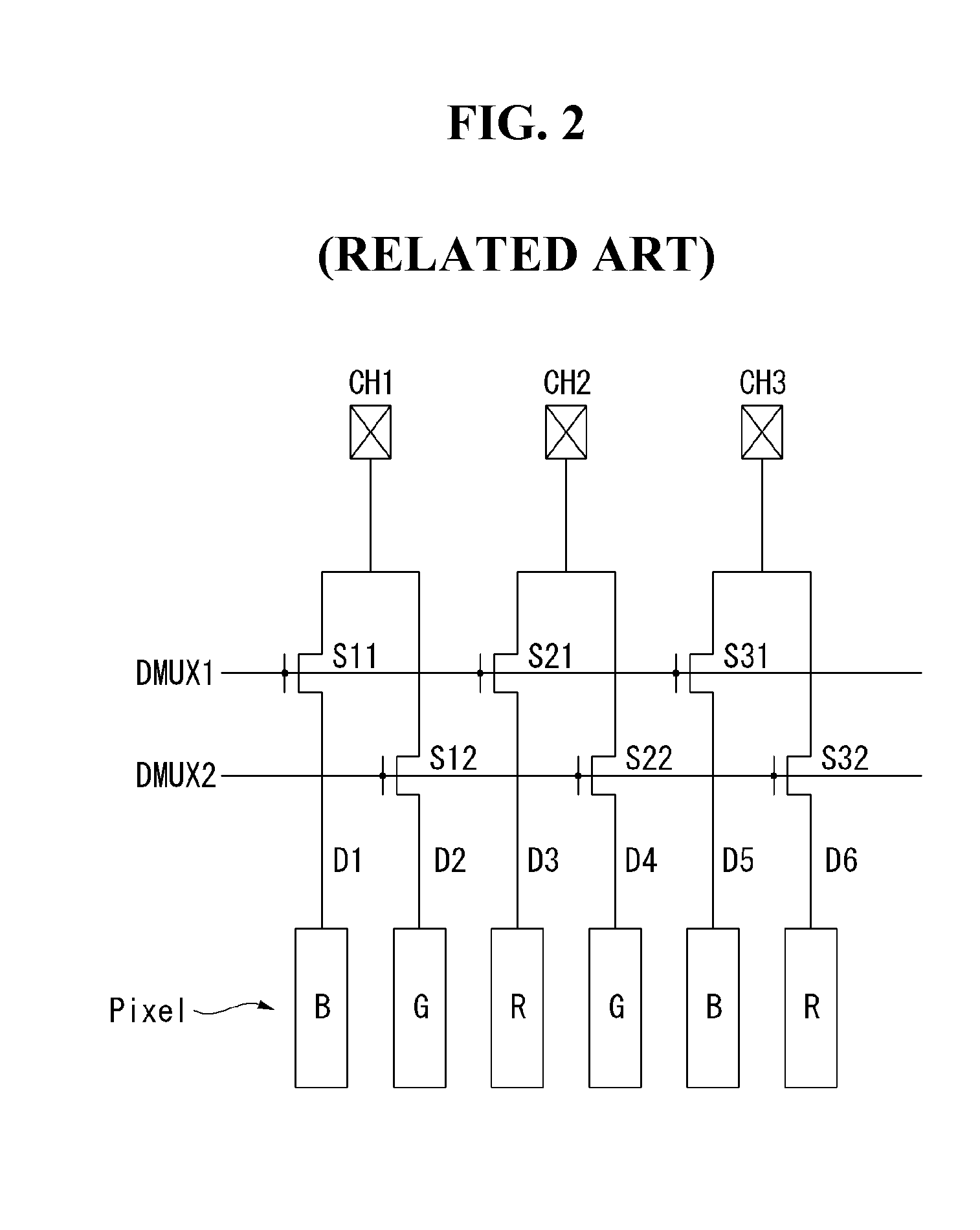 Display Device Using a Demultiplexer Circuit