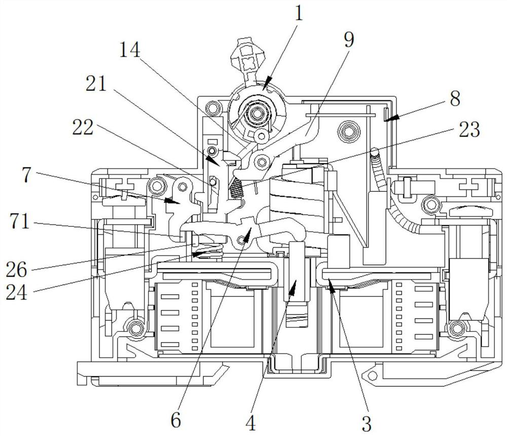 Operation tripping system of miniature circuit breaker