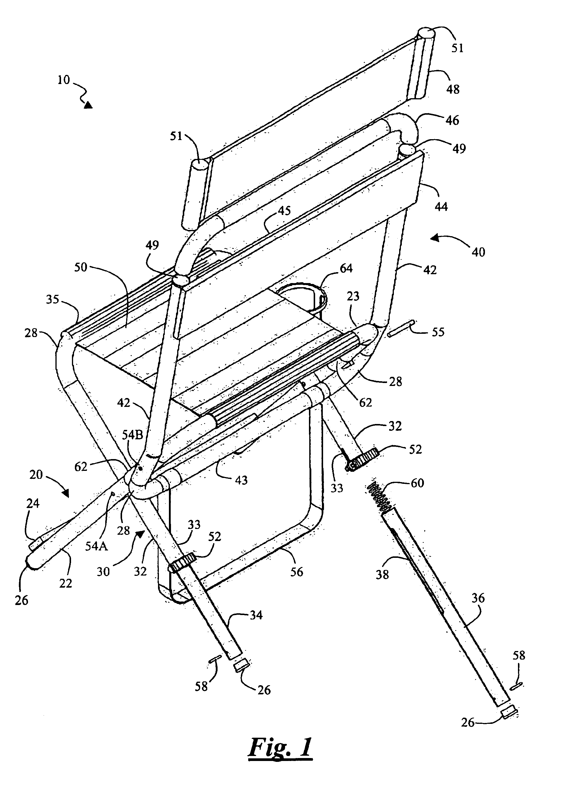 Continuously adjustable lawn furniture having tubular construction