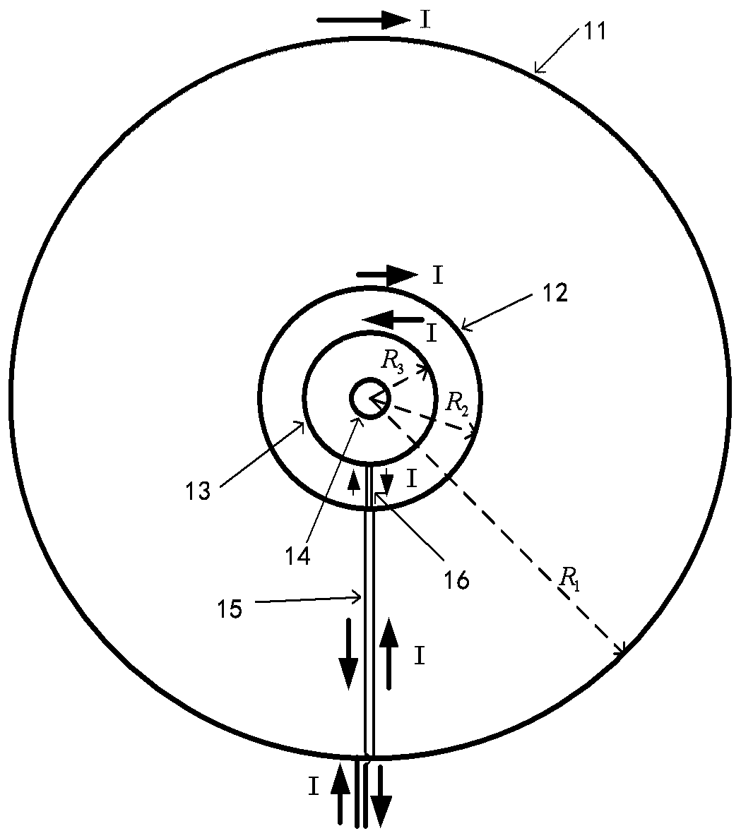 Aeronautical magnetic field compensation multi-coil system based on double compensation coils