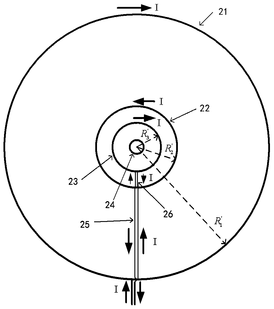 Aeronautical magnetic field compensation multi-coil system based on double compensation coils