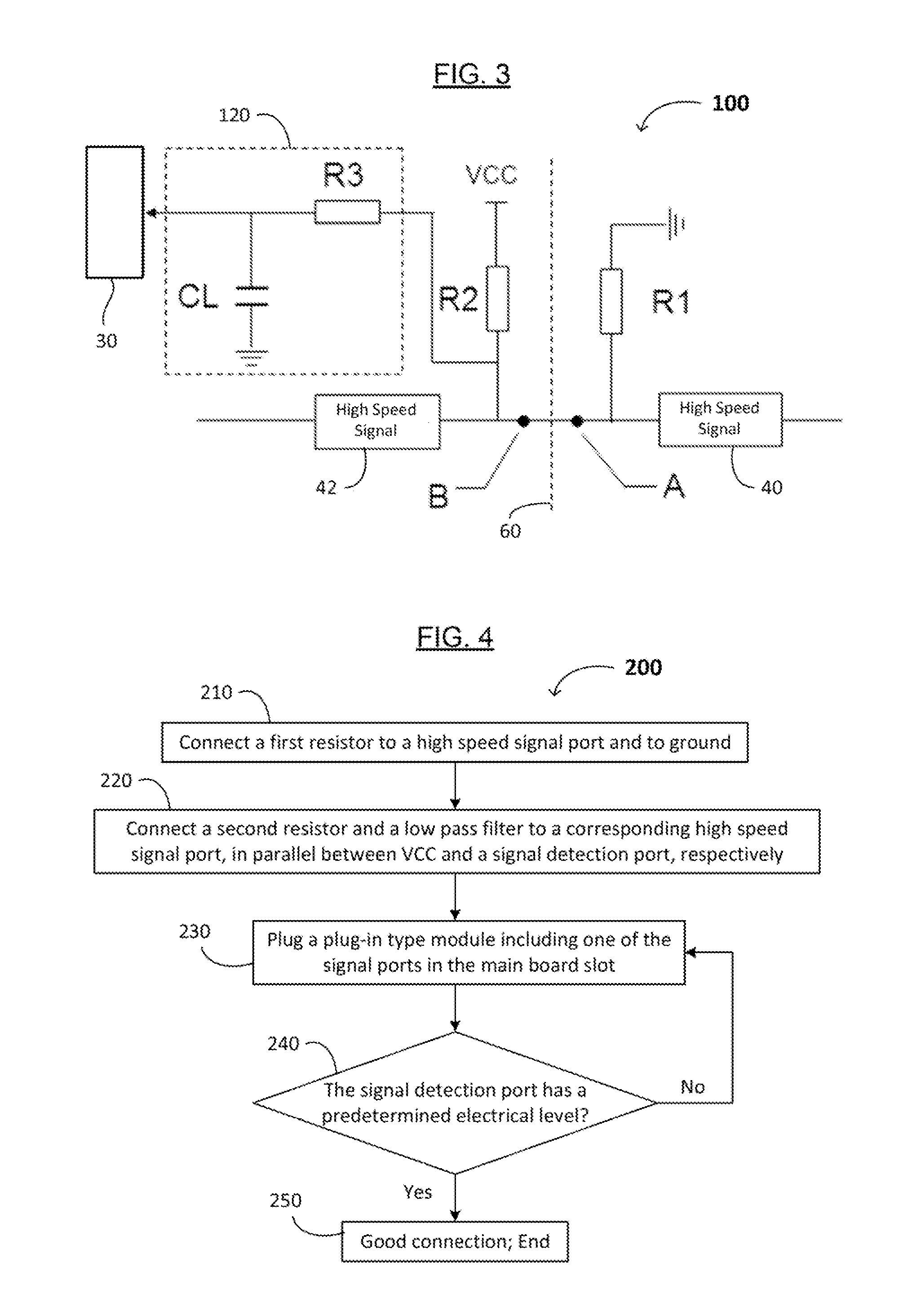 DC Level Detection Circuit Between High Speed Signal Line Connecting Ports, A System Including the Circuit, and Methods of Making and Using the Same