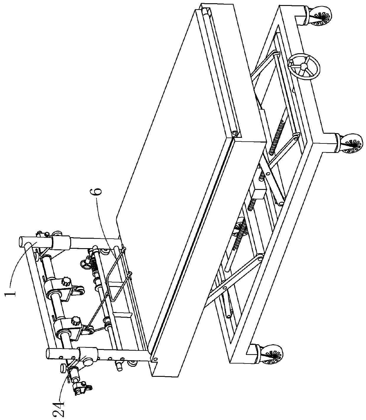 Orthopedic traction device with adjustable included angle and self-locking function