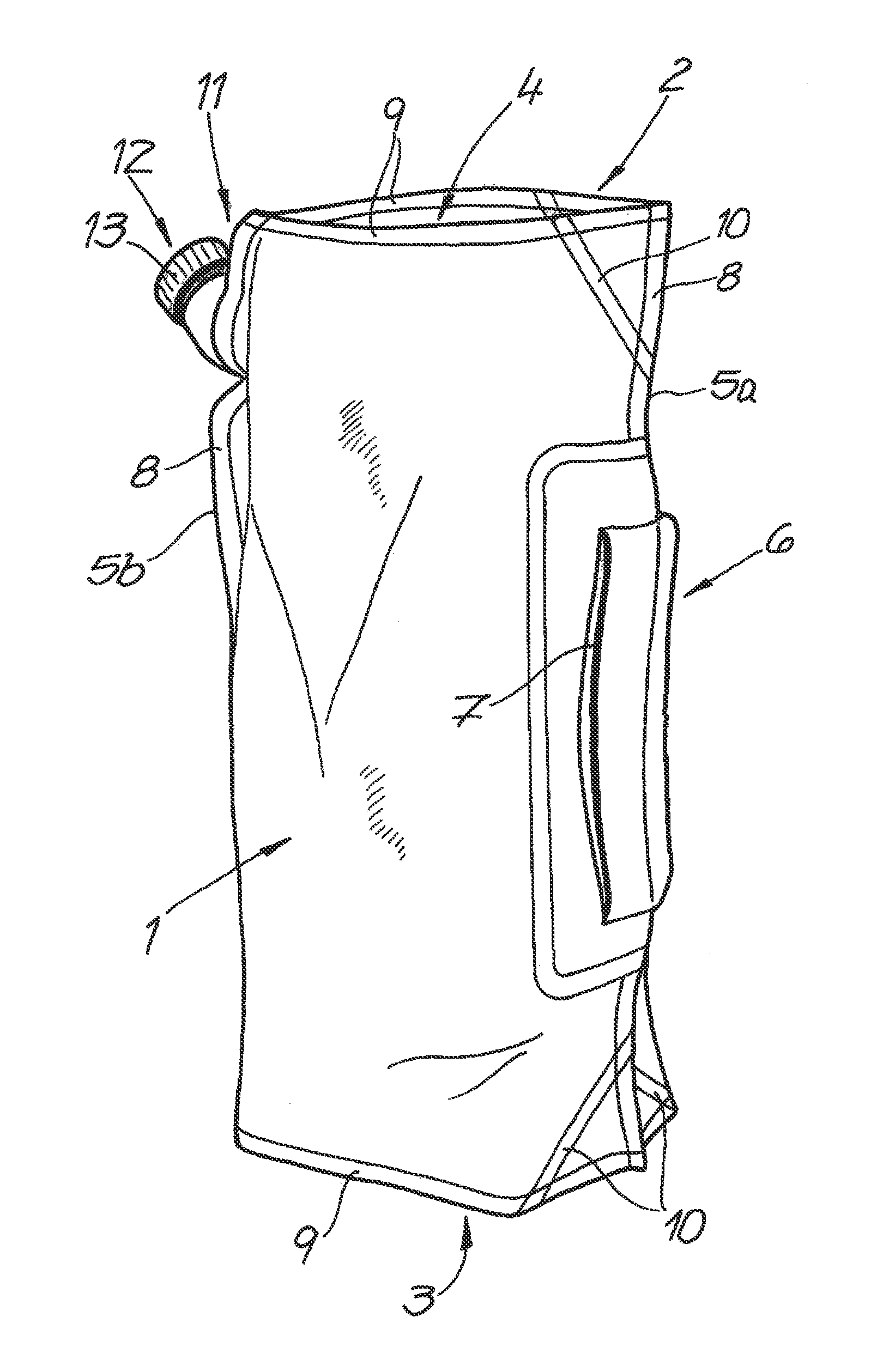 Stand-up bag for pourable goods and method for manufacturing the stand-up bag