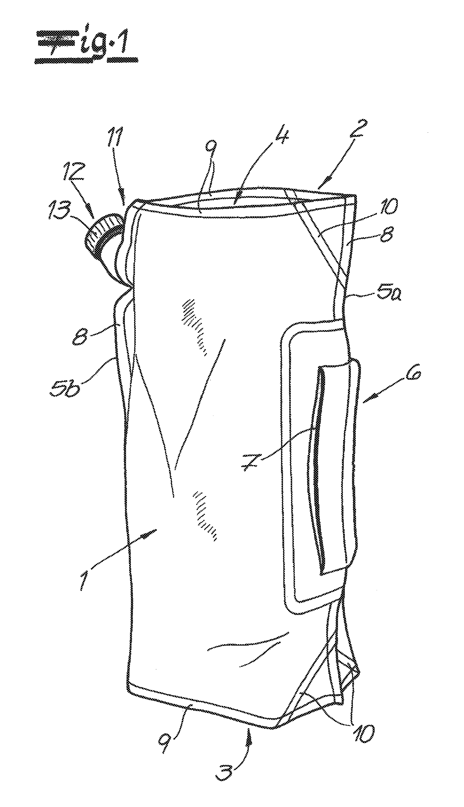 Stand-up bag for pourable goods and method for manufacturing the stand-up bag
