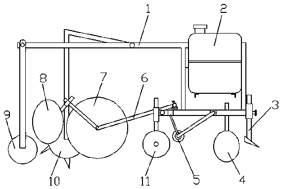 Sowing and plastic film mulching machine
