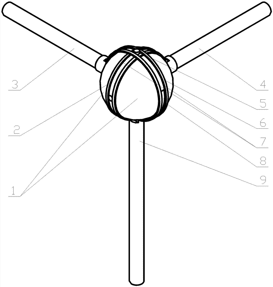 Ball pin toggle ball joint three-dimensional axis