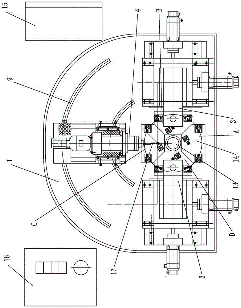 Combined machining device special for shifting fork