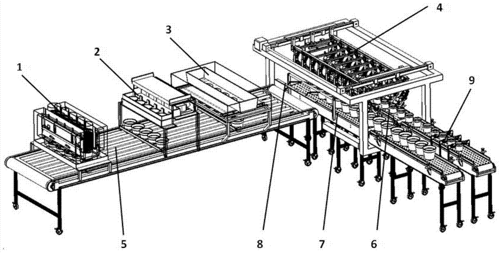 Greenhouse potted flower transplanting machine