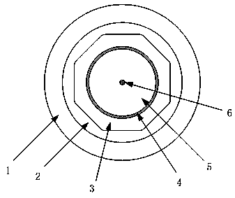 Coaxial double-waveguide ytterbium-doped active fiber and preparation method thereof