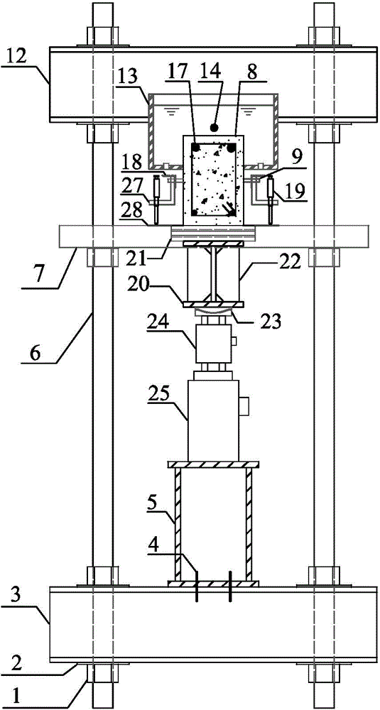 Device and method for testing chloride corrosion of reinforced concrete member under continuous load