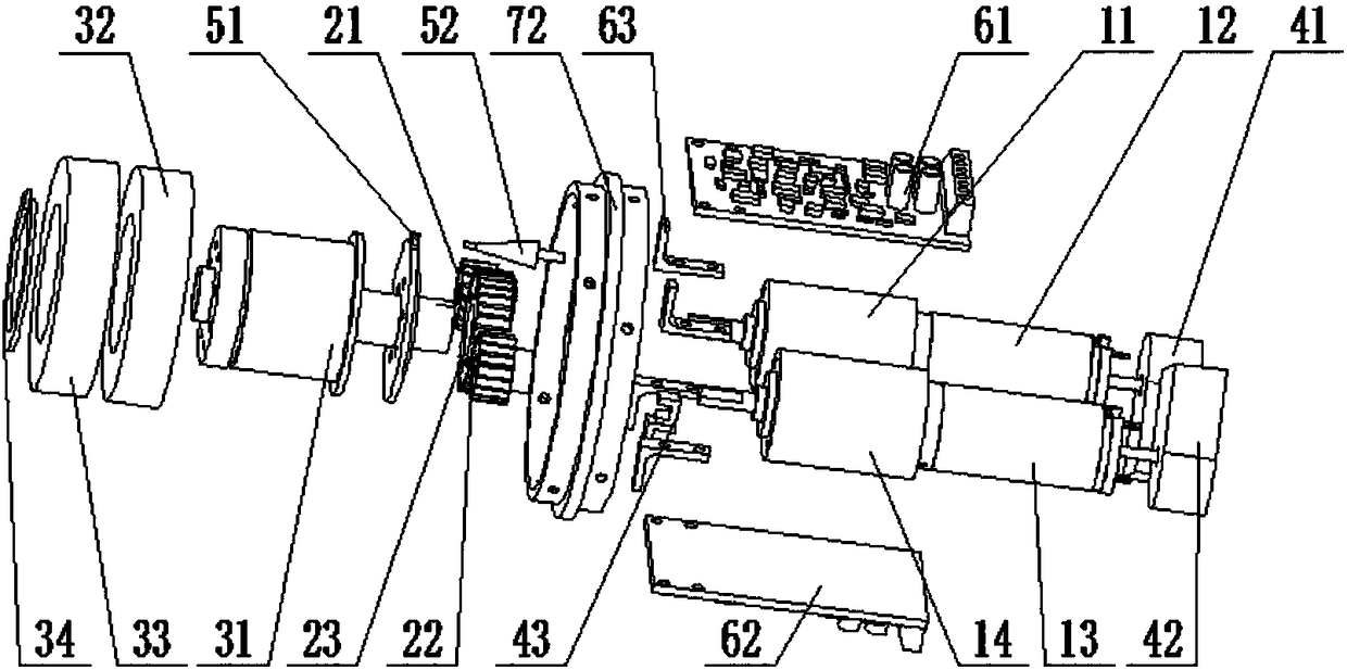 Two-motor drive modular joint and mechanical arm