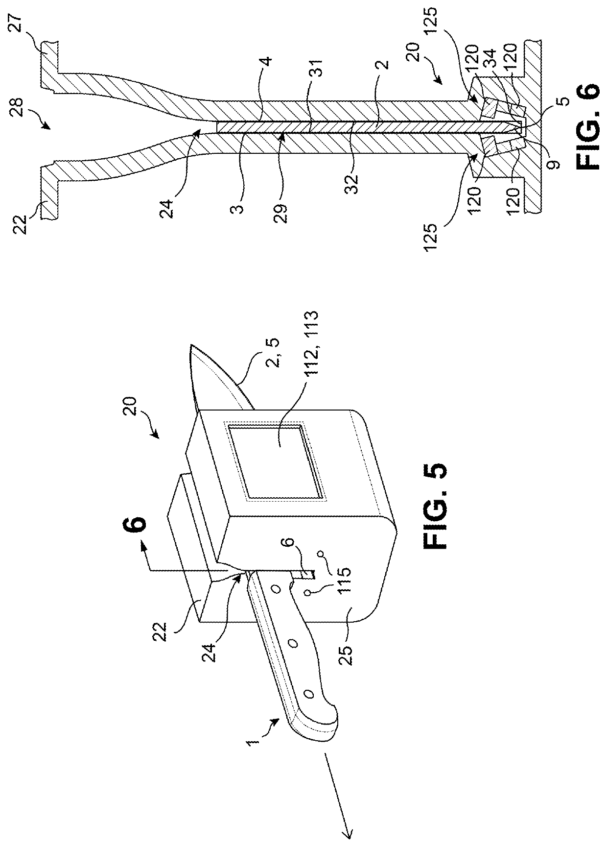 Assembly for sharpening and observing wear on a blade